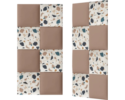 Două panouri cu suprafețe pătrate alternative, uni și cu model