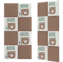Panouri de perete pătrate cu motiv de urs și inscripție, potrivite pentru decorațiuni decorative de perete