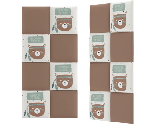 Panouri de perete pătrate cu motiv de urs și inscripție, potrivite pentru decorațiuni decorative de perete