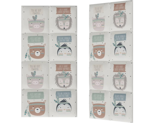 Decorațiune de perete cu motive de animale și citate