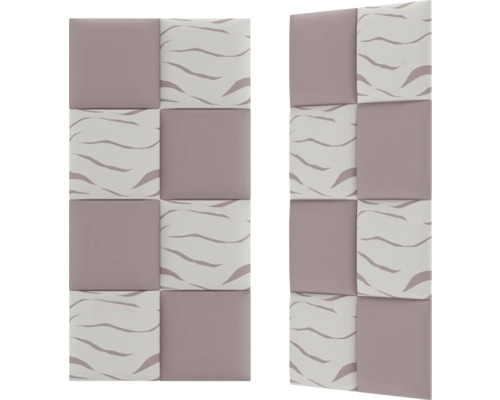 Două panouri de perete tapițate cu model alternant