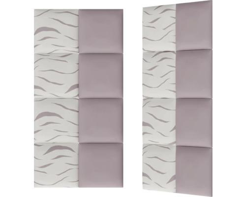 Doi absorbanți de sunet din material textil cu elemente pătrate ca panouri de perete