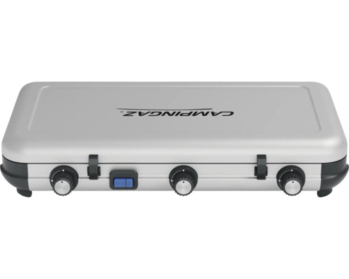 Aragaz de camping cu trei arzătoare și regulatoare