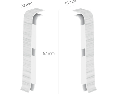 Șină de profil cu dimensiunile de 23 mm, 10 mm și 67 mm