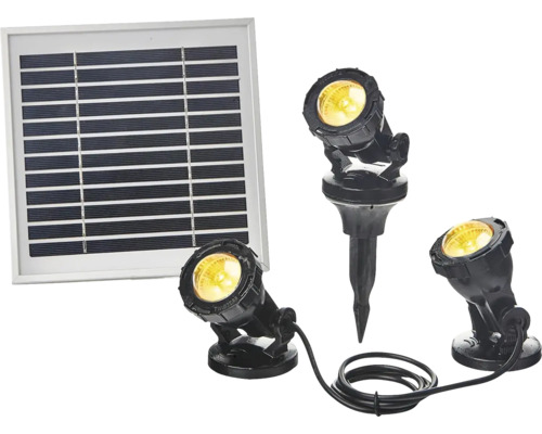 Panou solar cu trei spoturi LED de grădină pentru iluminat