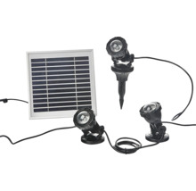 Set de lumini solare pentru iaz cu trei lumini și modul solar