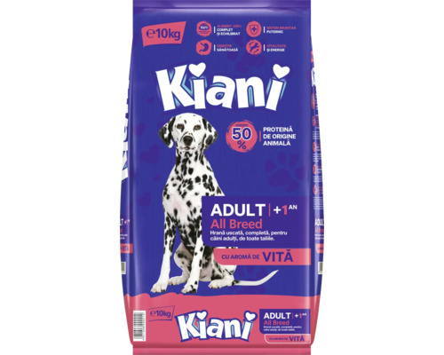 Hrană uscată pentru câini Kiani Adult All Breeds cu vită 10 kg