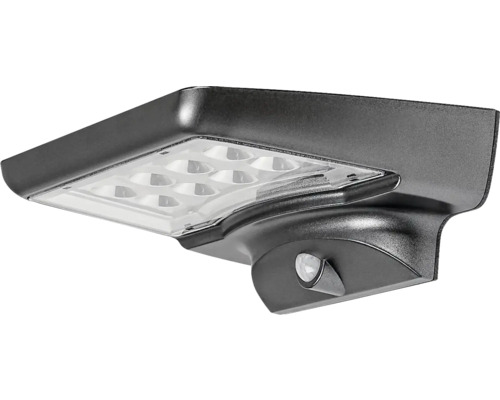 Lampă solară cu LED Moselle 300 lumeni 4000K, senzor de mișcare, plastic negru Lampă solară cu senzor de mișcare
