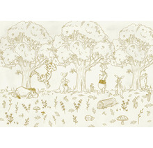 Ilustrație cu pădurea Winnie the Pooh ca decor de perete.