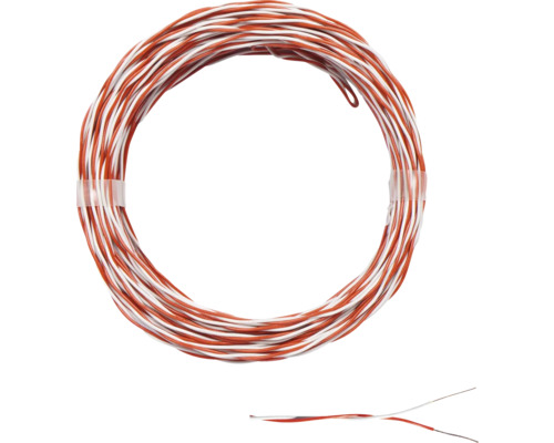 Cablu sonerie Y 2x0,6 mm² roșu/alb, inel 20m Cablu telefonic ca inel
