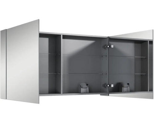 Dulap de oglindă deschis cu rafturi