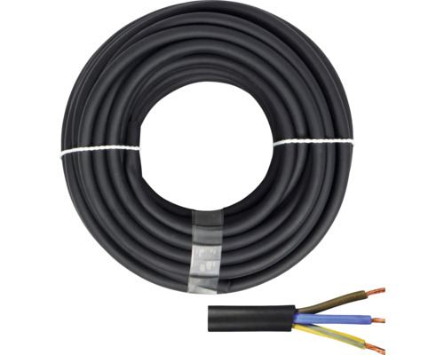 Cablu cauciuc MCCM (H05RR-F) 3x1,5 mm² negru, inel 10m Cablu electric negru înfășurat