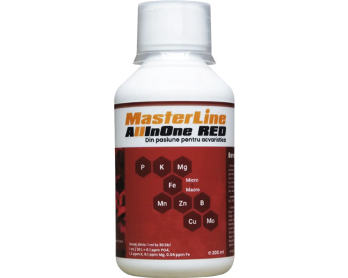 Fertilizant pentru plante acvatice MasterLine All In One Red 200 ml