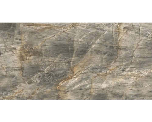 Gresie interior porțelanată Theodores gri 60x120 cm Placă de marmură cu vinișoare