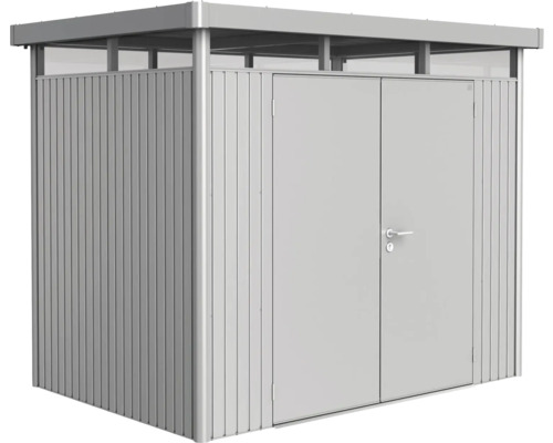 Magazie grădină Biohort HighLine H2 metal ușă dublă 275x195 cm argintiu metalizat