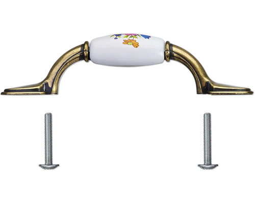 Mâner de mobilă din metal și ceramică cu șuruburi