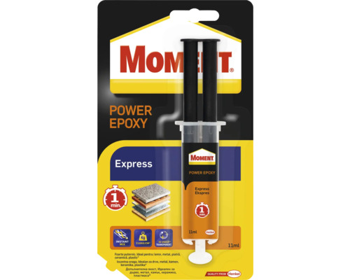 Adeziv bicomponent universal Moment Power Epoxy Express 11 ml Moment Power Epoxy Express, pachet de 11 ml