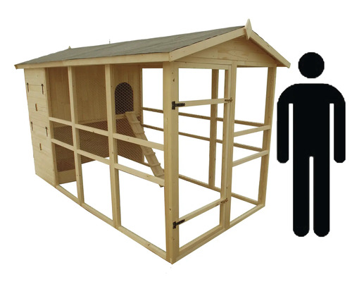 Coteț de găini din lemn cu acoperiș