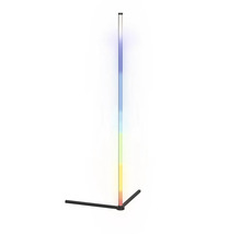 Lampă de podea cu LED, cu schimbare de culoare și bază neagră