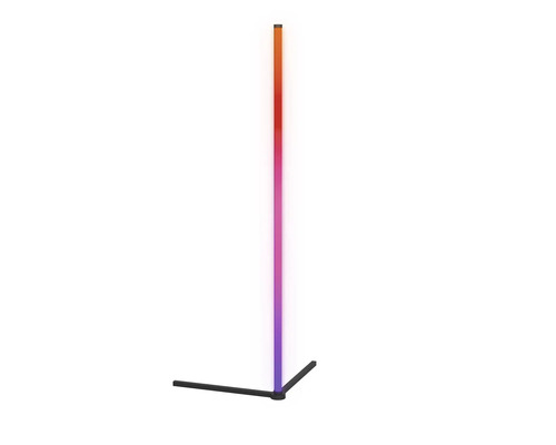 Lampă de podea cu lumină multicoloră și bază neagră