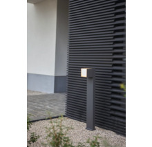 Stâlp iluminat cu LED integrat Lutec Cuba 12,2W 500 lumeni, 75cm, pentru exterior IP54, gri