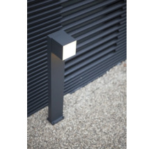 Stâlp iluminat cu LED integrat Lutec Cuba 12,2W 500 lumeni, 75cm, pentru exterior IP54, gri