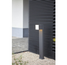 Stâlp iluminat cu LED integrat Lutec Cuba 12,2W 500 lumeni, 75cm, pentru exterior IP54, gri