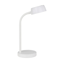 Lampă de birou albă cu braț flexibil pentru birouri și camere de lucru