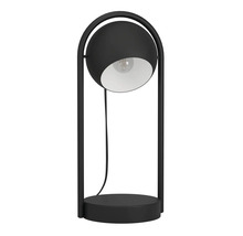 Lampă de masă neagră cu abajur sferic