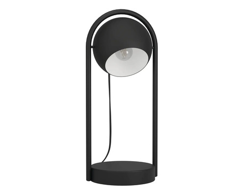 Lampă de masă neagră cu abajur sferic