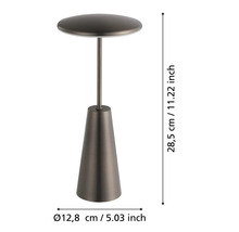 Măsuță laterală cu dimensiunile de 28,5 cm înălțime și 12,8 cm diametru