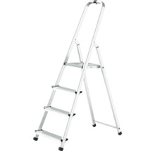 Scară de uz casnic din aluminiu cu trei trepte și bară de susținere