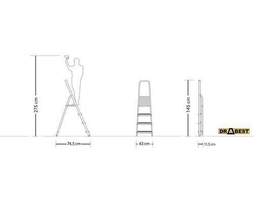 Desen tehnic al unei scări cu dimensiuni