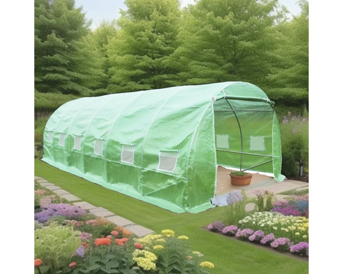 Solar grădină HABRITA cu cadru metalic 300x600 cm verde