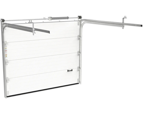 Ușă de garaj deschisă cu sistem de șine