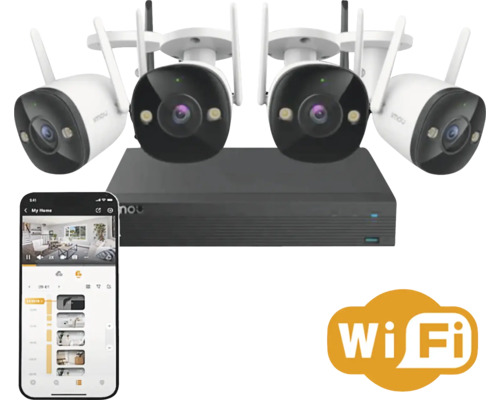 Set de camere de supraveghere cu patru camere, dispozitiv de înregistrare și aplicație pentru smartphone pentru supraveghere video