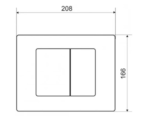 Desen tehnic al unui panou de operare cu dimensiunile de 208 pe 166 milimetri