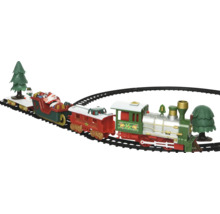 Set tren de Crăciun cu locomotivă, vagoane și șine