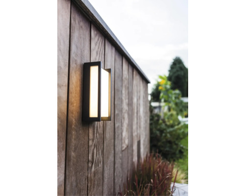 Lumină de perete exterioară pe un perete de lemn