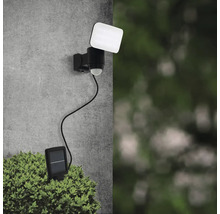 Lampa solară cu senzor de mișcare pentru montare pe perete deasupra unei plante