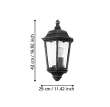 Dimensiunile unei lămpi de perete exterioare