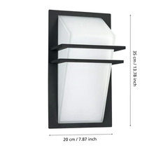 Lumină de perete exterior negru, 35 cm înălțime și 20 cm lățime