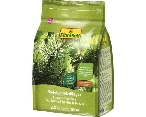Ingrășământ pentru conifere FloraSelf 2,5 kg Îngrășământ pentru conifere într-un pachet de 2,5 kilograme