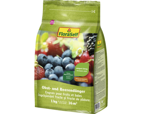 Ingrășământ pentru fructe și fructe de pădure FloraSelf 1 kg Pachet FloraSelf îngrășământ pentru fructe și fructe de pădure 1 kg
