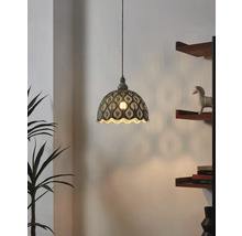 Lampa suspendată cu abajur decorativ, ajurat, în stil oriental