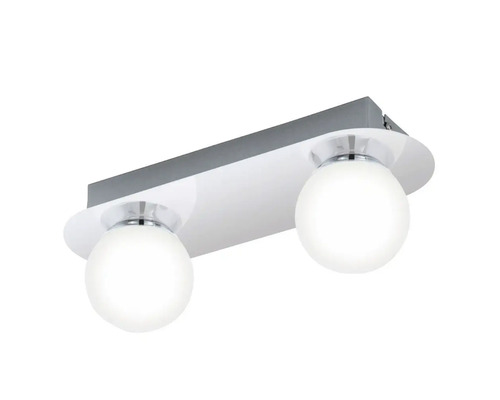 Plafonieră/aplică baie cu LED integrat Mosiano 2x3,3W 680 lumeni, IP44, crom/alb