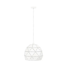 Lumină suspendată albă cu model geometric