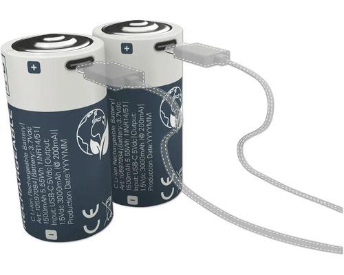 Acumulatori reîncărcabili Li-Ion Lumak Pro D 1,5V 6500mAh, pachet 2 bucăți Acumulatori reîncărcabili Li-Ion Lumak Pro D 1,5V 6500mAh, pachet 2 bucăți