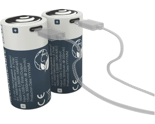 Acumulatori reîncărcabili Li-Ion Lumak Pro C 1,5V 3000mAh, pachet 2 bucăți Acumulatori reîncărcabili Li-Ion Lumak Pro C 1,5V 3000mAh, pachet 2 bucăți