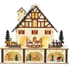 Iluminare decorativă de Crăciun pentru casă cu figurine și trenuri